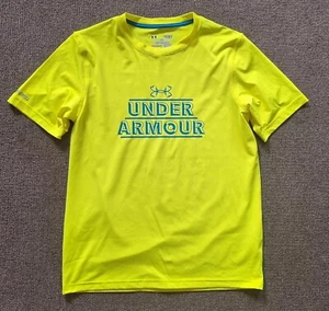 Under Armour YLG 14 15 16 Shirt Iso Chill Loose Top Heat Gear Neon Yellow Youth - Picture 1 of 18