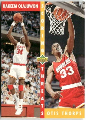 1992-93 Upper Deck #501 Hakeem Olajuwon / Otis Thorpe ST - Image 1 of 2