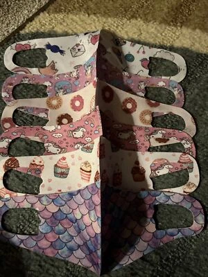 New 6 Pack Set Kids Girls Soft Lightweight Washable & Reusable Face Masks - Image 1 of 2