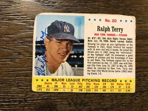 Ralph Terry NY Yankees 1963 Post signed autographed baseball card - Picture 1 of 1