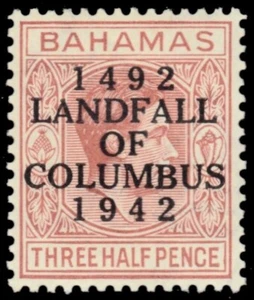 BAHAMAS 118 (SG164) - King George VI "Landfall of Columbus" (pb76708) NH - Picture 1 of 1