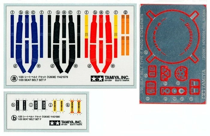 Tamiya 12638 1/20 Scale Seat Belt Set F For 90's Formula One Cars Model Parts - Image 1 of 1