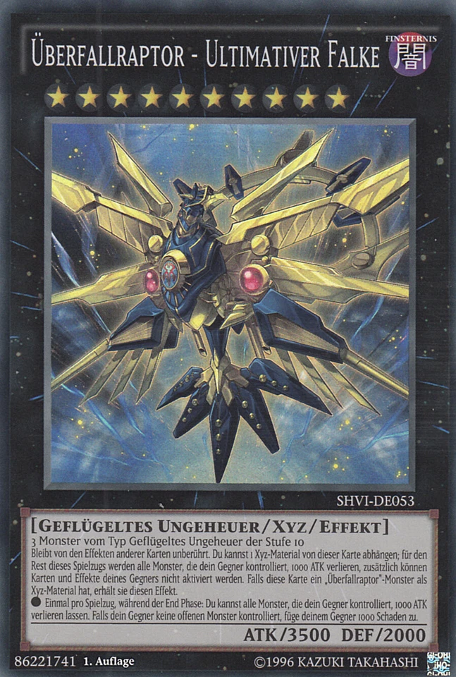 YU-GI-OH, ÜBERFALLRAPTOR - ULTIMATIVER FALKE, SR, SHVI-DE053, 1. Auflage, TOP - Bild 1 von 1