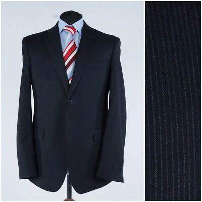 Mens Dark Blue Blazer 42R UK Size MCGREGOR Striped Wool Sport Coat Jacket - Image 1 of 4