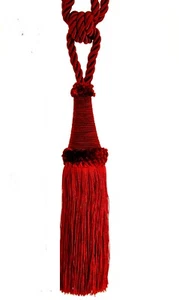 (DE) Raffhalter 65 cm Quaste 22 cm Kordel rot Gardinenhalter Barock Jugendstil - Bild 1 von 3