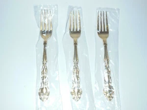 NOS* Vintage 3-teiliges Oneida Beethoven Gold Teller Edelstahl Tafelgabel Set - Bild 1 von 3