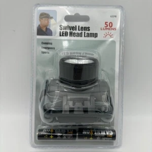 Lente Giratoria LED 50 Lúmenes Linterna Faro con Correa de Diadema Negro/Gris - Imagen 1 de 8