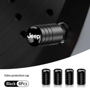 Black Valve Cap Set To Suit Jeep Models - Picture 1 of 3
