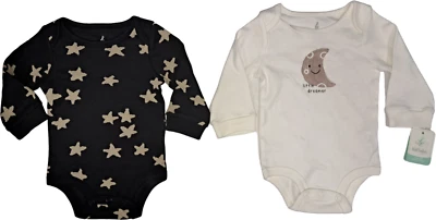 Lullaby Lane Girls Infant Bodysuit Creeper Black Gold Stars Moon 0-3 Months NWT - Image 1 of 3