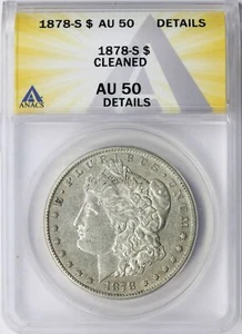 1878-S $1 Morgan Dollar ANACS AU50 Details Cleaned - Picture 1 of 4