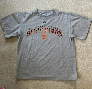 San Francisco Giants Shirt Adult Large Gray Majestic Short Sleeve Crew Neck - Picture 1 of 4