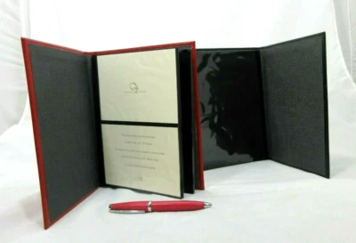 Graphic Image Photo Album Leather Cover 7x9 Flat Bound 64 Clear Pockets Red - Image 1 of 4