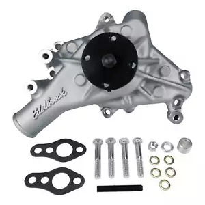 EDELBROCK 88110 VICTOR SERIES WATER PUMP LONG SATIN FINISH SB CHEV 283-400 V8 - Picture 1 of 4