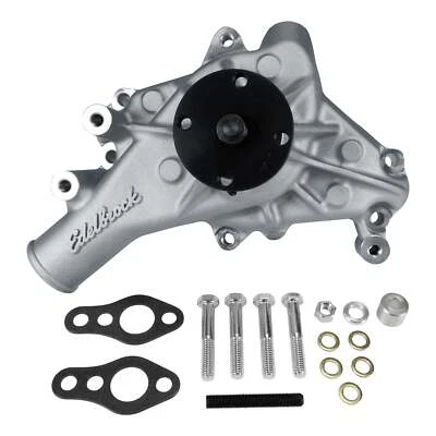 EDELBROCK 88110 VICTOR SERIES WATER PUMP LONG SATIN FINISH SB CHEV 283-400 V8 - Image 1 of 4