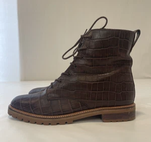Madewell Clair Schnürstiefel Damen Gr. 11 Krokoprägung Leder Ausverkauft - Bild 1 von 19