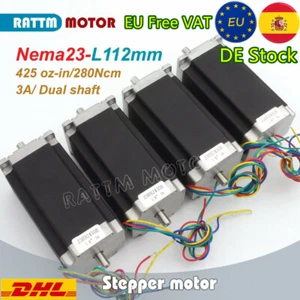 4Pcs NEMA23 425Oz-in 112mm stepper/stepping motor 3.0A 1.8deg for CNC Router（ES） - Imagen 1 de 13