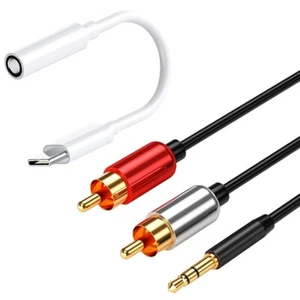 Grade A+ Type C to 3.5mm Audio Adapter DAC Chip + RCA Cable for Nokia 8 Sirocco - Picture 1 of 1