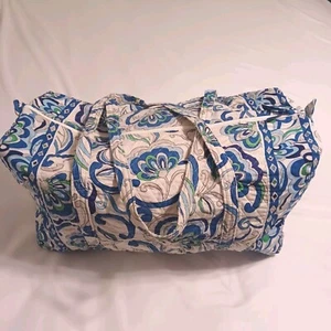 VERA BRADLEY Large Size Duffel Bag 22x12x12 Mediterranean White RETIRED - Picture 1 of 9