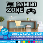 Gaming Zone Controller Game Wall Art Sticker Decal Gamer Boys Girls Kids Bedroom