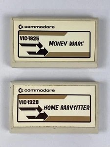 COMMODORE 64 VIC-1925 MONEY WARS VIC-1928 HOME BABYSITTER Game Cartridge - Picture 1 of 9