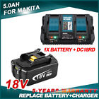 1X 5.0Ah Tool Battery+Charger  Double Dc18rd For Makita 18V Lxt Bl1840 Bl1850