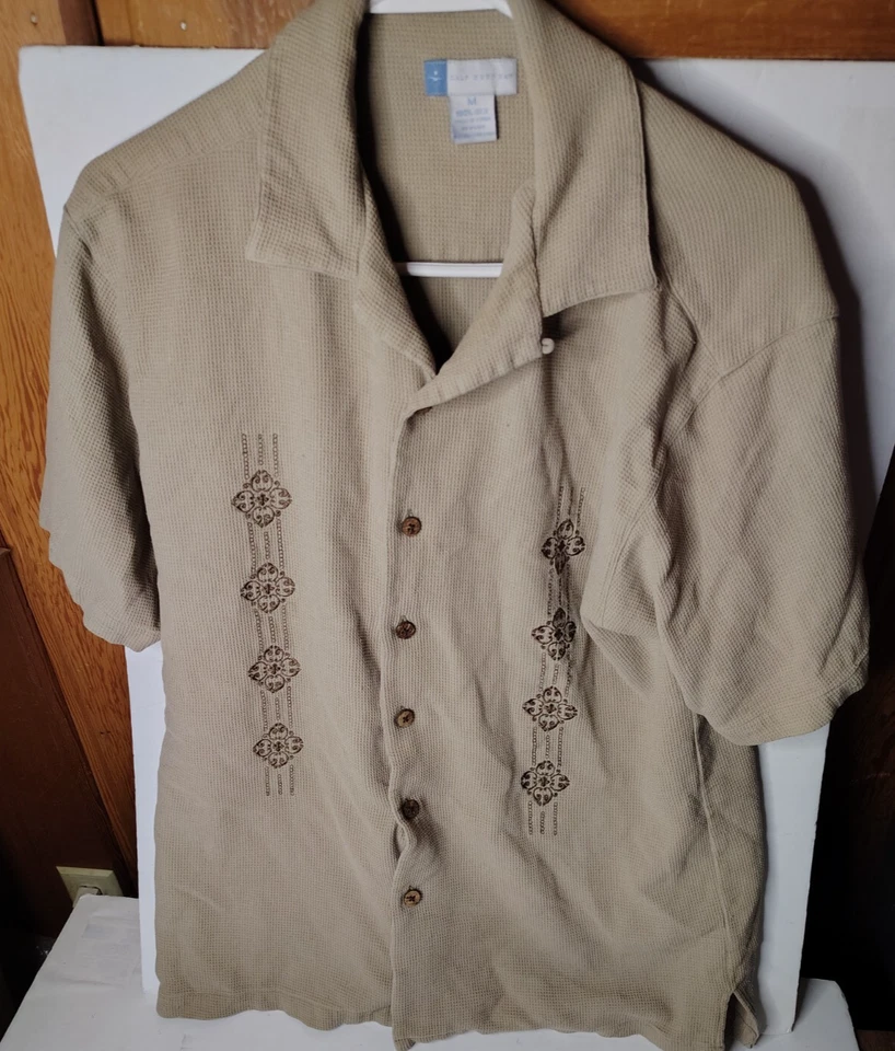 Half Moon Bay Short sleeve button up polo size M 100% silk - Image 1 of 4