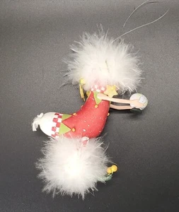 Krinkles Strumpf mit Schneekugel Figur Patience Brewster Dept 56 ohne Karton 5 Zoll - Bild 1 von 4