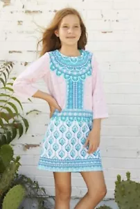 Cabana Life Santorini Girl's Swim Cover-Up Shift Dress UPF 50 (Size 10) - NWT - Picture 1 of 3