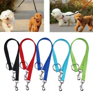 Nylon Podwójny łącznik smyczy Twin Dog Two Pet Dog Walking Ho28 Smycz O2D7 ^х V N9H4 - Zdjęcie 1 z 7