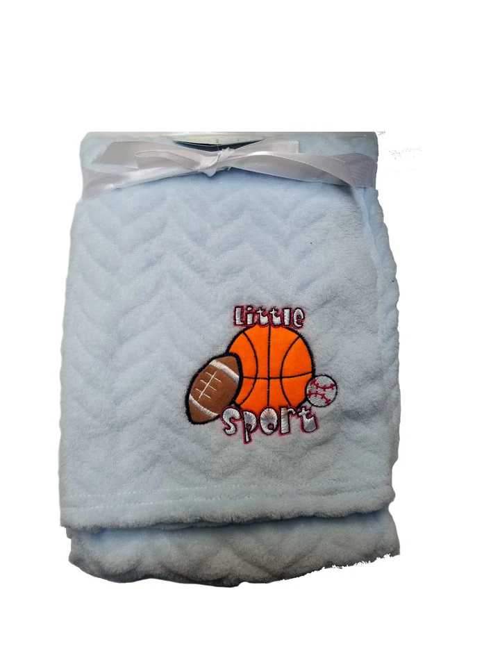Manta de felpa cómoda Baby Chevron en relieve con aplicación "Little Sport"  Foto 1 de 1