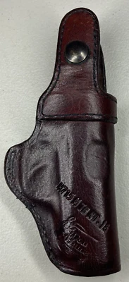 Don Hume Leather Belt Clip Holster Reddish Brown Fits Medium Size Auto Pistol - Image 1 of 4