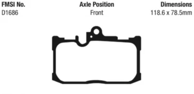 Pastillas de freno delanteras YellowStuff EBC para Lexus GS350 2013-2016 3,5 F-Sport DP43017R Foto 1 de 3