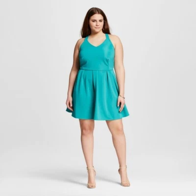 Vestido para mujer talla grande The Vanity Room sin mangas verde turquesa talla 2X nuevo Foto 1 de 4