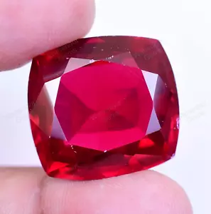 60.90 Ct Natural Blood Red Mozambique Ruby Cushion CERTIFIED Loose Gemstone - Picture 1 of 6