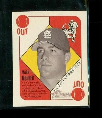 2005 TOPPS HERITAGE Mini Blue Baseball Trading Card #24 MARK MULDER Cardinals - Image 1 of 2
