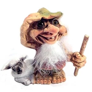 Statua Troll Pastore con Pecora Portafortuna NYFORM 840007 in Latex - Picture 1 of 3