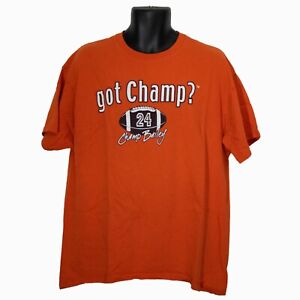 Champ Bailey Denver Broncos Shirt Mens XL Orange Cotton Graphic Tee Crew Neck