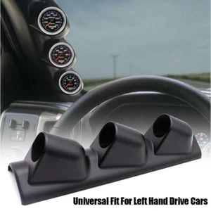 2" 52mm Black LHD Universal Fit  A Pillar Pod Triple 3 Hole Mount Gauge Holder - Picture 1 of 10