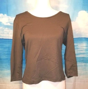 HUNT CLUB Woman CAREER CASUAL STRETCH Shirt DARK GRAY Top sIze Med - Picture 1 of 3