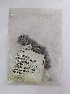 KINGSLEY TOOLS 0171274 SS BHSCS 8 -32 x 3/16 " HEX SCREW  * 128 pc.s * - Imagen 1 de 3
