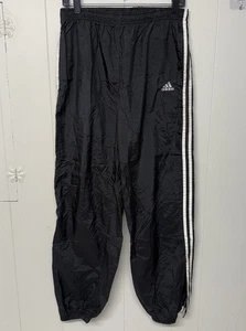 Vintage Adidas Nylon Trainingshose Windbreaker 3 Streifen Knöchelreißverschluss ungefüttert Herren M EUC - Bild 1 von 12