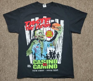 CASINO EL CAMINO T-Shirt Men's Medium Black Zombie Graphic Cotton Austin TX - Picture 1 of 8