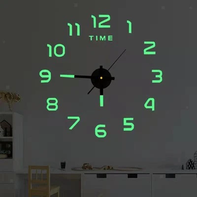 Luminous Wall Clock Stickers 40cm DIY Wall Clock for Living Room Decoration - Image 1 of 4