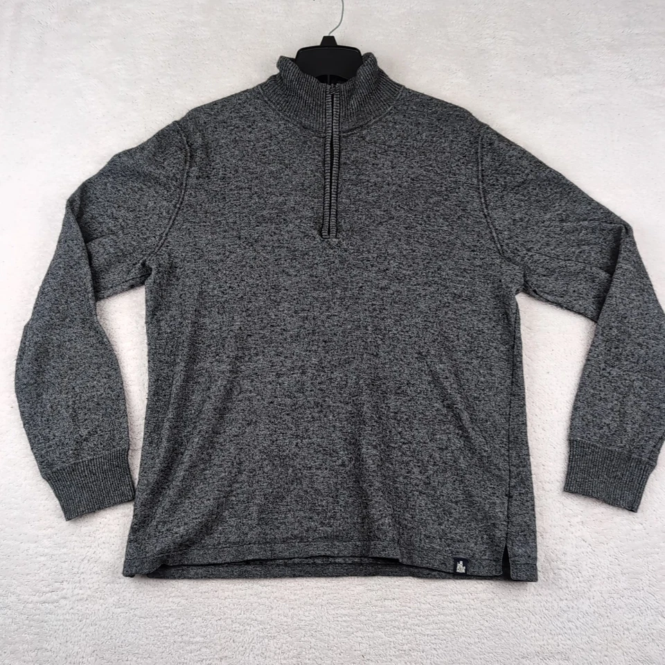 The Northface Sweater Mens Large Wool Blend Quarter Zip Pullover Knit Gray - Image 1 of 4