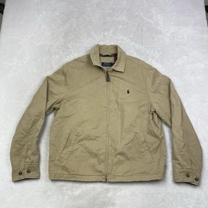 Polo Ralph Lauren Harrington Jacke khaki L kariert gefüttert Reißverschluss vorne Baumwolle Mantel - Bild 1 von 9
