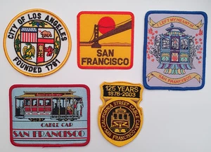 5 x Vereinigte Staaten von Amerika Souvenir Abzeichen Aufnäher. San Francisco. Los Angeles - Bild 1 von 3