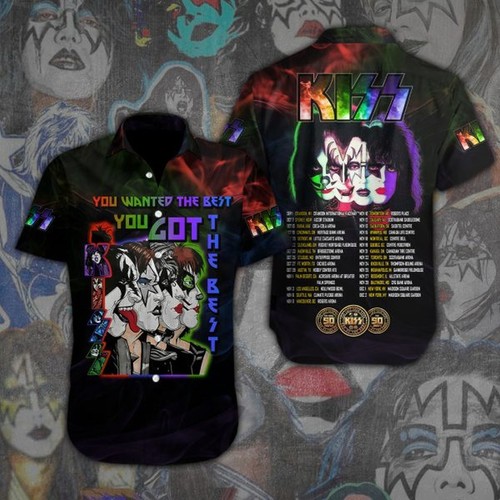 PALM ANGELS Abito manica corta fascia bacio camicia hawaiana