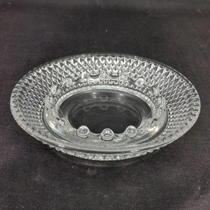 HOBNAIL & PRESSED GLASS Round 5” Ashtray/Trinket Tray - Vintage EUC - Picture 1 of 6