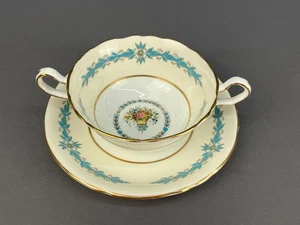 8 Vtg Aynsley CAMBRIDGE Enameled Cream Soup & Saucer Sets; England; Mint - Picture 1 of 19