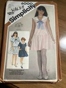 Vintage Simplicity Pattern 6000 Pullover Dropped Waist Dress Sizes 7 8 10 Uncut - Picture 1 of 2